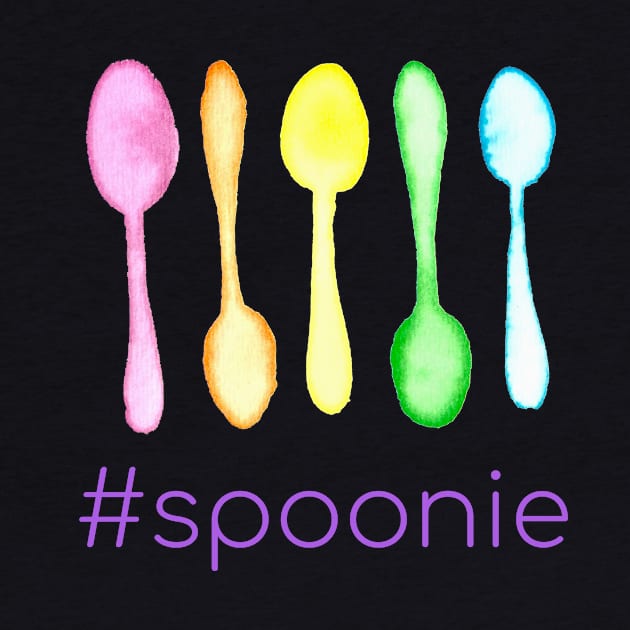 Hashtag Spoonie (Colorful Watercolor Spoons) by KelseyLovelle